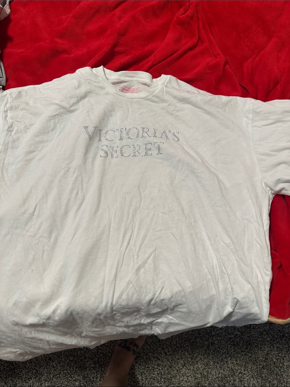 Victoria's Secret White Rhinestone Logo Shirt